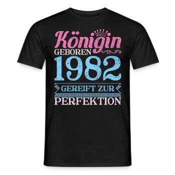 Vintage Königin Geboren 1982 40ter 40. Geburtstag - Männer T-Shirt - Schwarz - Vorne - AI Model Male 178 light (178cm)