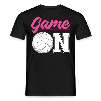 Jeu d’équipe de joueur de volleyball sur - T-shirt homme - noir - Devant - AI Model Male 178 light (178cm)