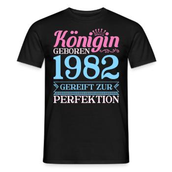 Königin Geboren 1982 40ter 40. Geburtstag Frau - Männer T-Shirt - Schwarz - Vorne - AI Model Male 178 light (178cm)