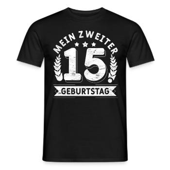 Vintage 30 Mann Mein Zweiter 15. Geburtstag 30. Ge - Männer T-Shirt - Schwarz - Vorne - AI Model Male 178 light (178cm)