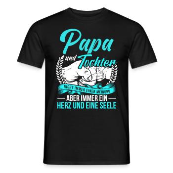 Papa und Tochter Spruch Vater Tochter Partnerlook - Männer T-Shirt - Schwarz - Vorne - AI Model Male 178 light (178cm)