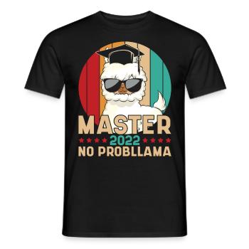 Master 2022 No Probllama Spruch Master - Männer T-Shirt - Schwarz - Vorne - AI Model Male 178 light (178cm)