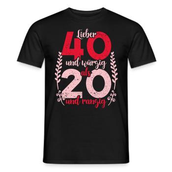Vierzigster Geburtstag 40. Frauen 40 Jahre - Männer T-Shirt - Schwarz - Vorne - AI Model Male 178 light (178cm)