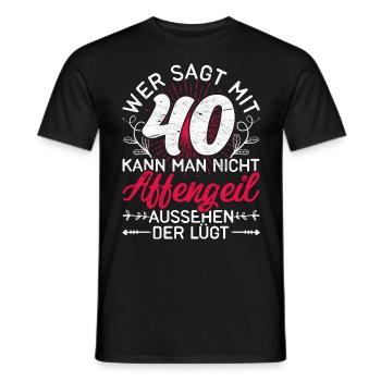 Vierzigster Geburtstag Geschenk 40 Damen - Männer T-Shirt - Schwarz - Vorne - AI Model Male 178 light (178cm)