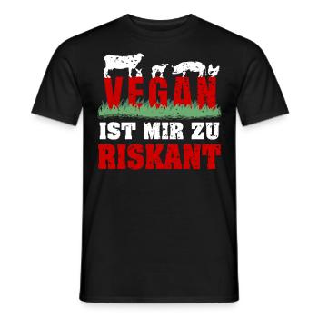 Vegan ist mir zu riskant - Männer T-Shirt - Schwarz - Vorne - AI Model Male 178 light (178cm)