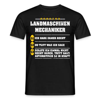 Landmaschinenmechaniker haben immer Recht - Männer T-Shirt - Schwarz - Vorne - AI Model Male 178 light (178cm)