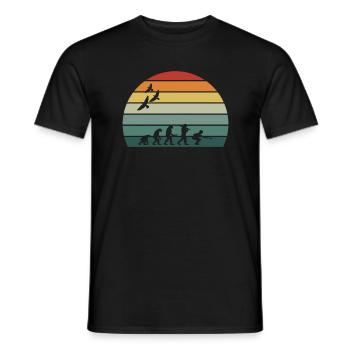 retro vintage sunset evolution PETANQUE - Men's T-Shirt - black - Front - AI Model Male 178 light (178cm)