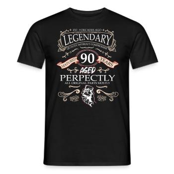 Vintage Legendary - Aged perfectly 90th birthday - Men's T-Shirt - black - Front - AI Model Male 178 light (178cm)