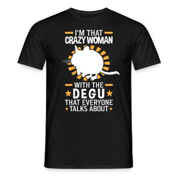 Verrückte Degu Frau Nagetier Gewöhnlicher Degu - Männer T-Shirt - Schwarz - Vorne - AI Model Male 178 light (178cm)