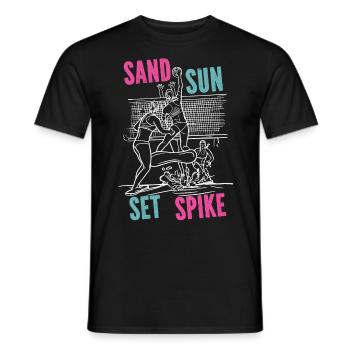 Volleyball Player Team Sand Sun - Men's T-Shirt - black - Front - AI Model Male 178 light (178cm)