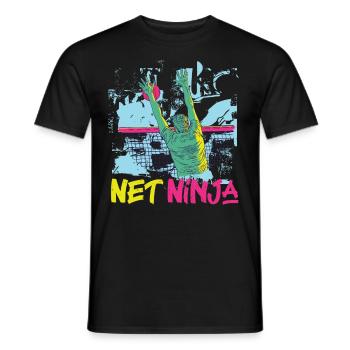 Joueur de volleyball Équipe Ninja 80s - T-shirt homme - noir - Devant - AI Model Male 178 light (178cm)