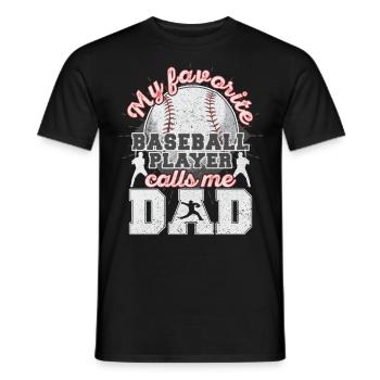 Baseball Dad Papa Father Baseball Player Gift - Men's T-Shirt - black - Front - AI Model Male 178 light (178cm)