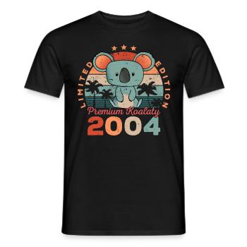 Année de naissance 2004 Anniversaire Koala Koala Bear - T-shirt homme - noir - Devant - AI Model Male 178 light (178cm)