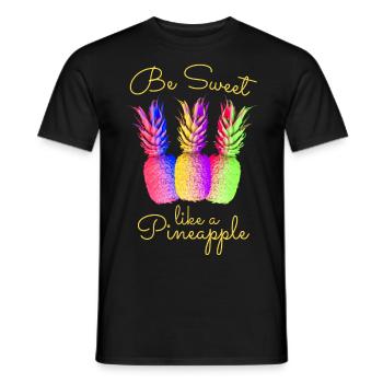 Be Sweet like a Pineapple Pineapple Summer Fruit - Men's T-Shirt - black - Front - AI Model Male 178 light (178cm)