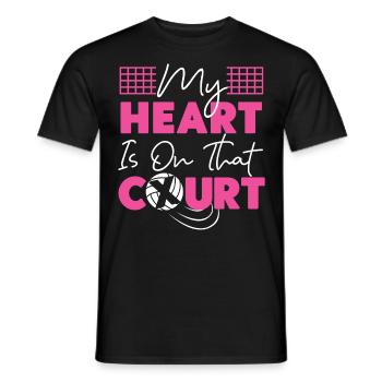 Équipe de volley-ball Mon cœur est - T-shirt homme - noir - Devant - AI Model Male 178 light (178cm)