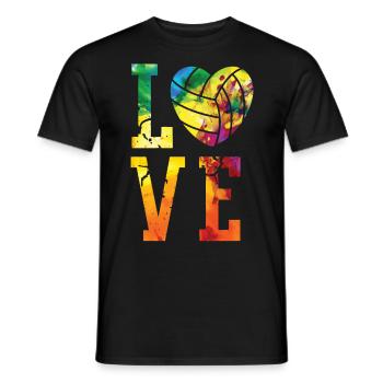 Aquarelle de l’équipe de volley-ball - T-shirt homme - noir - Devant - AI Model Male 178 light (178cm)