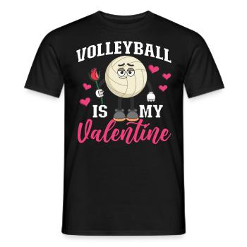 Volleyball Player Team Valentines - Men's T-Shirt - black - Front - AI Model Male 178 light (178cm)