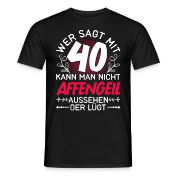 Vierzigster Geburtstag 40 Geschenk Damen - Männer T-Shirt - Schwarz - Vorne - AI Model Male 178 light (178cm)