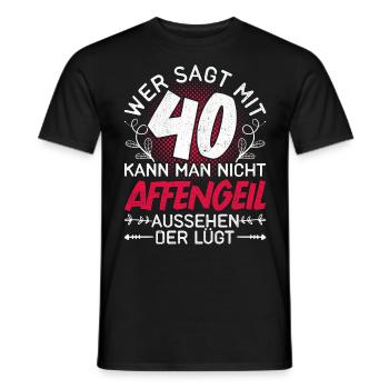Vintage Vierzigster Geburtstag 40 Geschenk Damen - Männer T-Shirt - Schwarz - Vorne - AI Model Male 178 light (178cm)