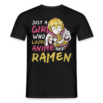 Vintage Juste une fille qui aime l’anime et le cadre - T-shirt homme - noir - Devant - AI Model Male 178 light (178cm)