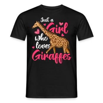 Just A Girl Who Loves Giraffes - Männer T-Shirt - Schwarz - Vorne - AI Model Male 178 light (178cm)