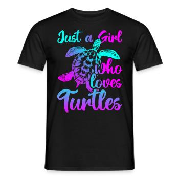 Just A Girk Who Loves Turtles - Männer T-Shirt - Schwarz - Vorne - AI Model Male 178 light (178cm)