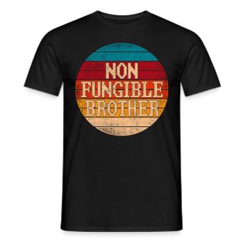 Vintage Cryptocurrency NFT Non Fungible Brother - Men's T-Shirt - black - Front - AI Model Male 178 light (178cm)