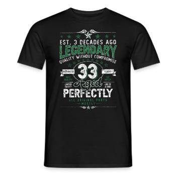 Vintage Legendary - Aged perfectly 33. Geburtstag - Männer T-Shirt - Schwarz - Vorne - AI Model Male 178 light (178cm)