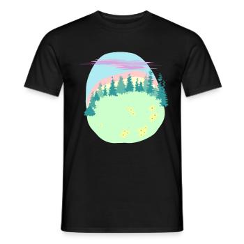 joli paysage coloré - T-shirt homme - noir - Devant - AI Model Male 178 light (178cm)