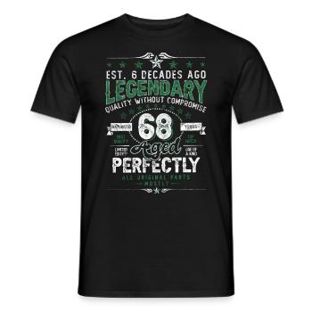 Vintage Légendaire - Vieilli parfaitement 68ème anniversaire - T-shirt homme - noir - Devant - AI Model Male 178 light (178cm)