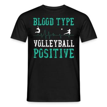Volleyball Player Team Blood Type - Men's T-Shirt - black - Front - AI Model Male 178 light (178cm)
