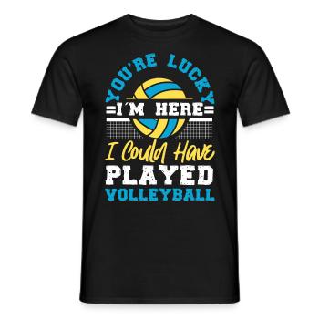 Volleyball Player Team You're - Men's T-Shirt - black - Front - AI Model Male 178 light (178cm)