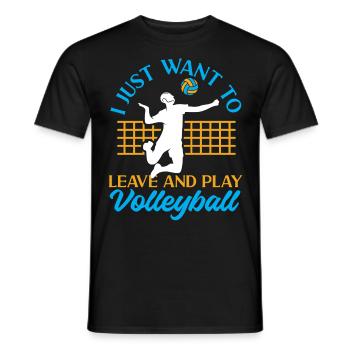 Équipe de volley-ball que je veux juste - T-shirt homme - noir - Devant - AI Model Male 178 light (178cm)