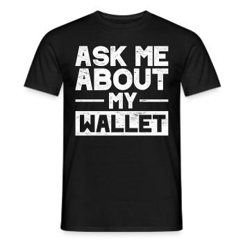 Vintage Crypto Art Aks Me About My Wallet - Männer T-Shirt - Schwarz - Vorne - AI Model Male 178 light (178cm)