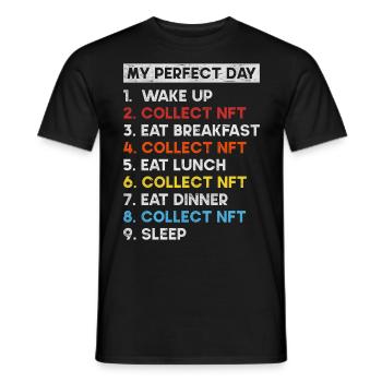 Crypto Art Non Fungible Token My Perfect Day NFT - Männer T-Shirt - Schwarz - Vorne - AI Model Male 178 light (178cm)