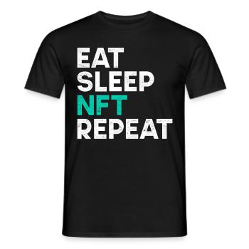 Vintage Crypto Art May Start Talking About NFT - Men's T-Shirt - black - Front - AI Model Male 178 light (178cm)