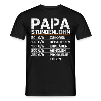 Vintage Papa Stundenlohn Lustiger Spruch Vater - Männer T-Shirt - Schwarz - Vorne - AI Model Male 178 light (178cm)