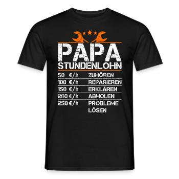 Vater Stundenlohn Witzig Geschenk Lustig Papa - Männer T-Shirt - Schwarz - Vorne - AI Model Male 178 light (178cm)