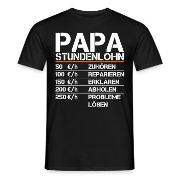 Papa Stundenlohn Witzig Lustiger Spruch Vater - Männer T-Shirt - Schwarz - Vorne - AI Model Male 178 light (178cm)