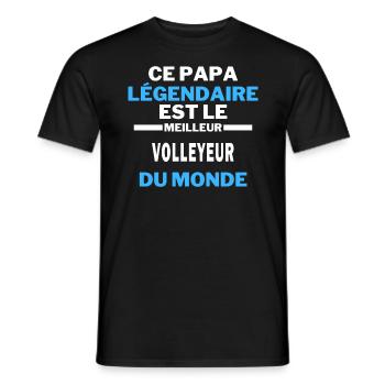 papa légendaire est le Meilleur VOLLEYEUR du monde - T-shirt homme - noir - Devant - AI Model Male 178 light (178cm)