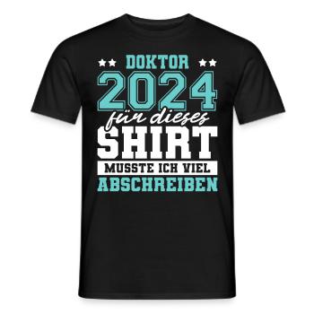 Doktor 2024 Doktorand Promotion Dissertation - Männer T-Shirt - Schwarz - Vorne - AI Model Male 178 light (178cm)
