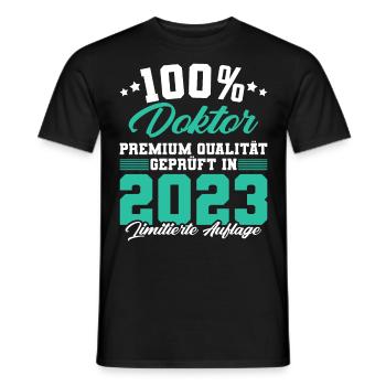 Doktor 2023 Doktorand Promotion Dissertation - Männer T-Shirt - Schwarz - Vorne - AI Model Male 178 light (178cm)