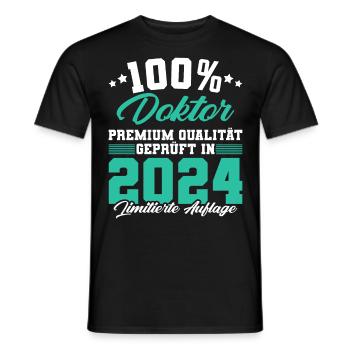 Doktor 2024 Doktorand Promotion Dissertation - Männer T-Shirt - Schwarz - Vorne - AI Model Male 178 light (178cm)