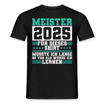 Meister 2025 Mechaniker Meistertitel Geschenk - Männer T-Shirt - Schwarz - Vorne - AI Model Male 178 light (178cm)