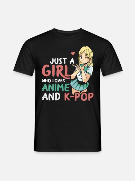 Just A Girl Who Loves Anime And K-Pop - Men's T-Shirt - black