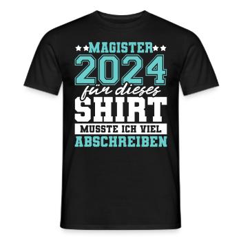 Magister 2024 Spruch Magisterabschluss - Männer T-Shirt - Schwarz - Vorne - AI Model Male 178 light (178cm)