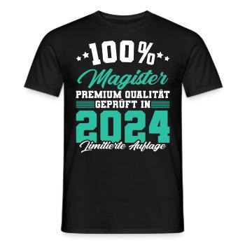 Magister 2024 Spruch Magisterabschluss - Männer T-Shirt - Schwarz - Vorne - AI Model Male 178 light (178cm)