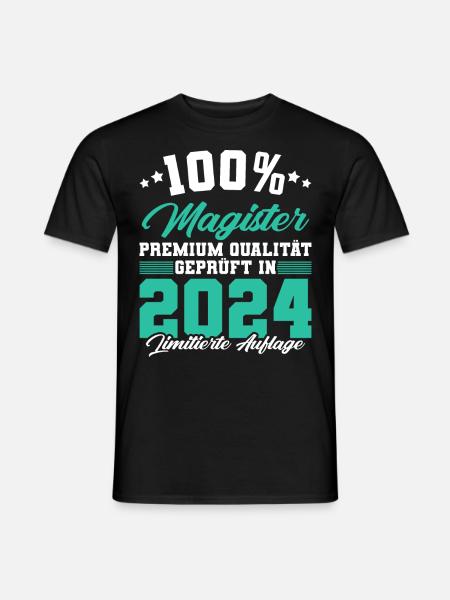 Magister 2024 Spruch Magisterabschluss - Männer T-Shirt - Schwarz