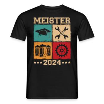 Meister 2024 Mechaniker Meistertitel Geschenk - Männer T-Shirt - Schwarz - Vorne - AI Model Male 178 light (178cm)