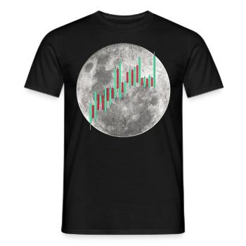 Graphique boursier Bougie Crypto Cot à la Lune - T-shirt homme - noir - Devant - AI Model Male 178 light (178cm)